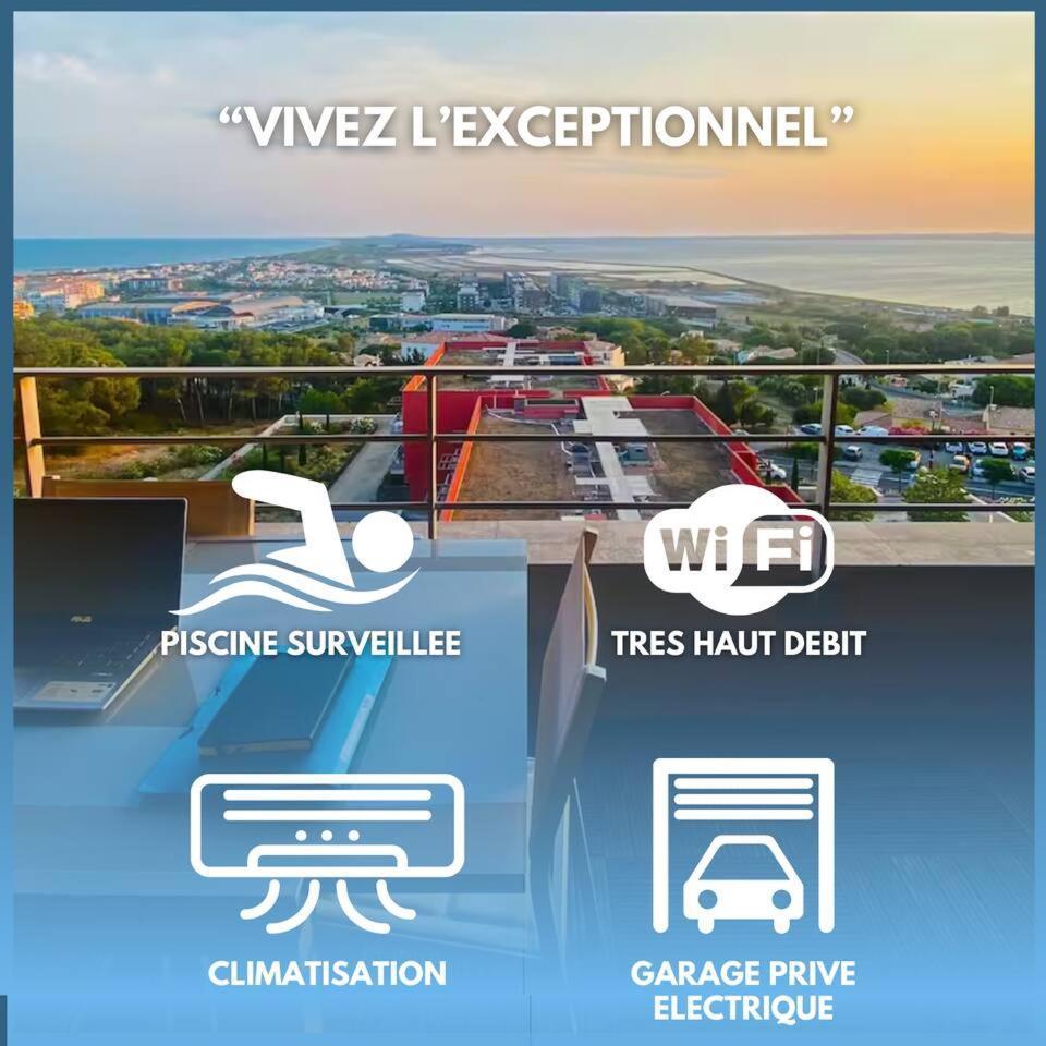 Luxueux T3 Piscine Et Vue Somptueuse Sète Exterior foto